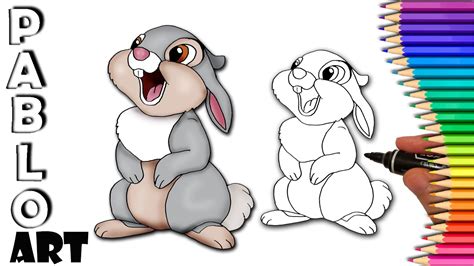 How to draw THUMPER from Disney's Bambi Disney drawing