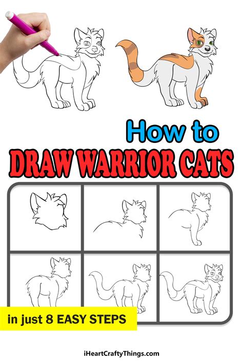 how to draw warrior cats step by step on paper