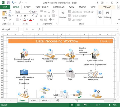 how to draw workflow diagram in excel