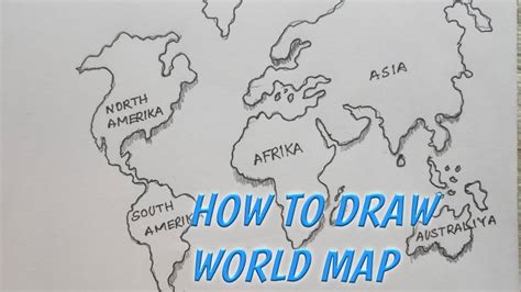 how to draw world map in easy method