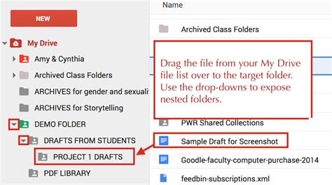 how to drop a file in a shared folder