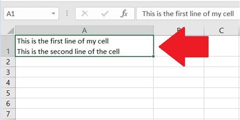 how to drop a line in excel cell