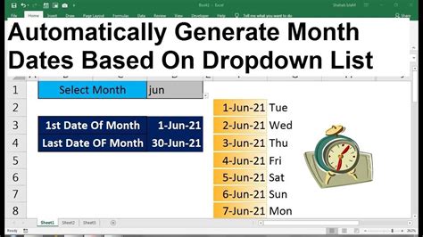 how to drop down month in excel