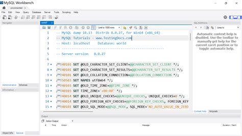 How To Dump Table In Mysql Workbench