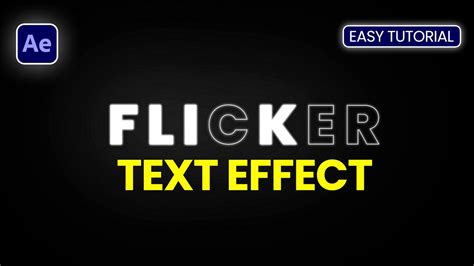how to easily do text flicker in text after effects