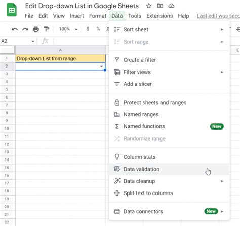 how to edit drop down box in google sheets