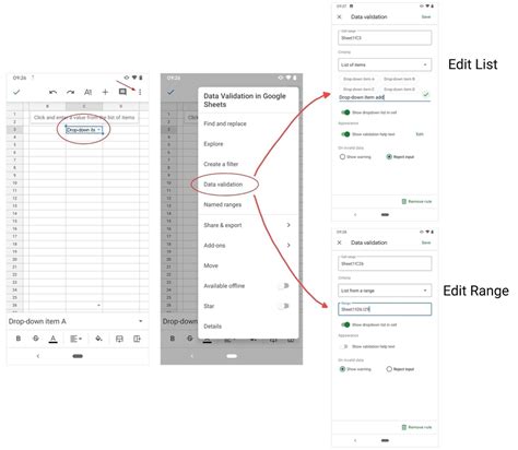 how to edit drop down list in google sheets phone