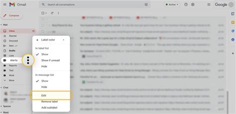 how to edit email labels in gmail