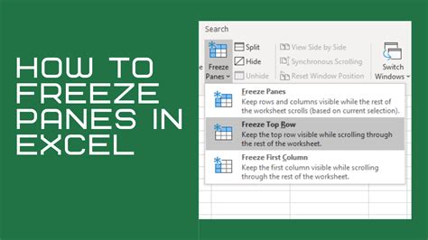 how to edit freeze panes in excel