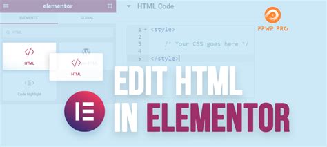 how to edit html in elementor