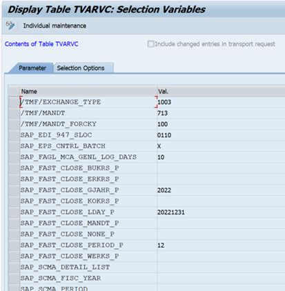 how to edit tvarvc table in sap