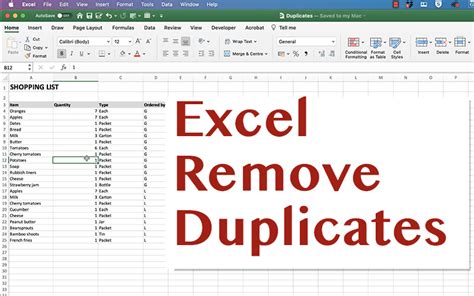 how to eliminate duplicates in an excel file