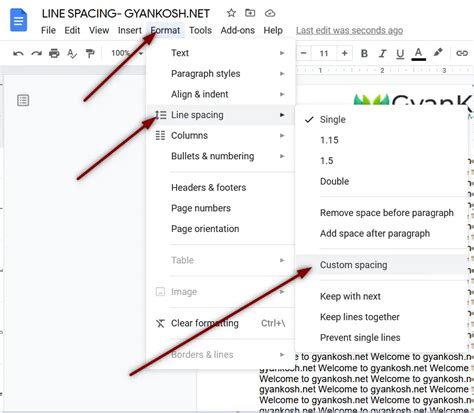 how to eliminate spaces in google docs
