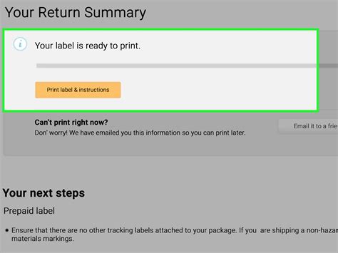 how to email amazon return label