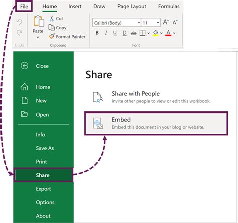 how to embed a url in excel