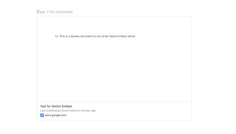 how to embed google doc in notion