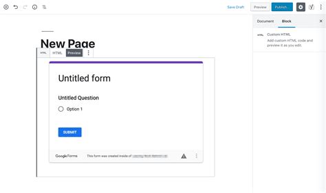 how to embed google form in wordpress website