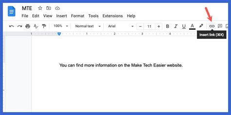 how to embed link in docs