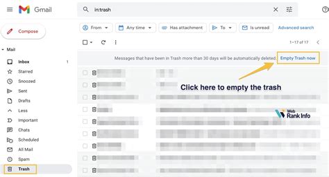 how to empty entire trash folder in gmail