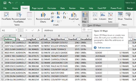 how to enable 3d maps in excel 2021