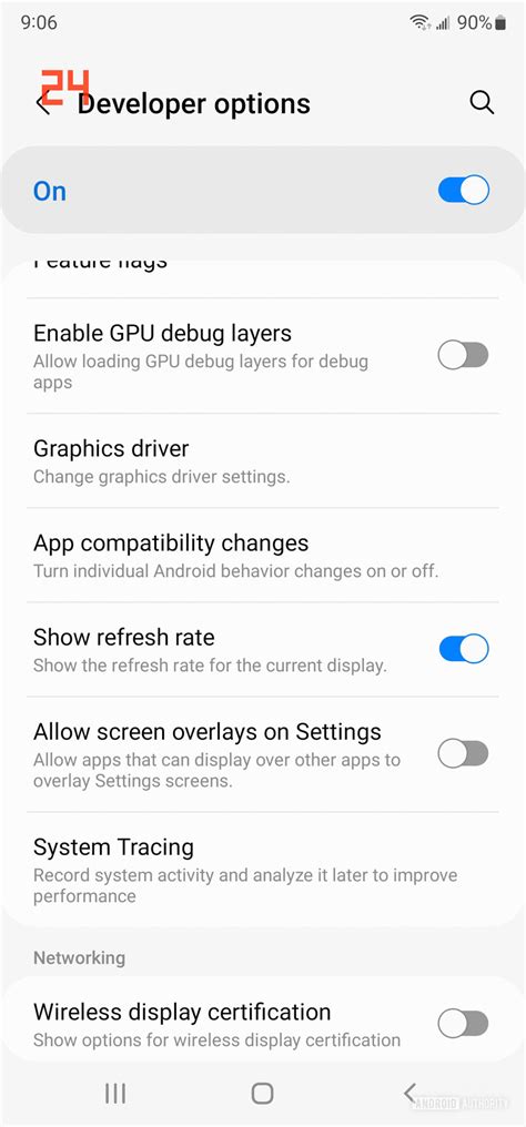 how to enable advanced settings in android