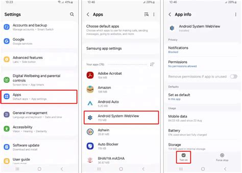 how to enable android system webview