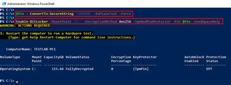 how to enable bitlocker from powershell