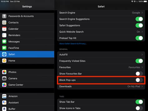 how to enable browser pop ups in safari
