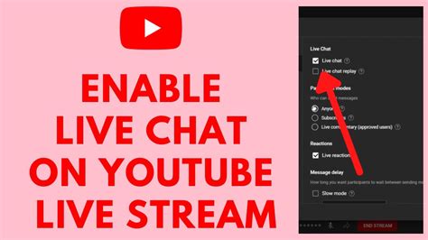 how to enable chat on youtube livestream
