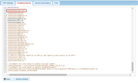 how to enable curl extension for php