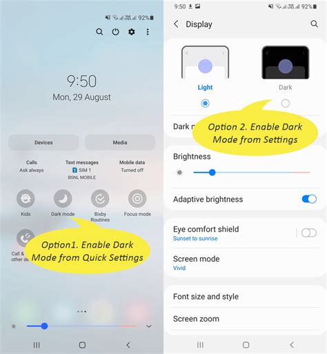 how to enable dark mode on amazon app android
