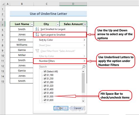 how to enable filter in excel using keyboard