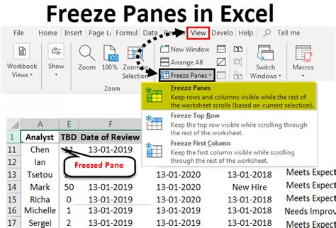 how to enable freeze panes in excel
