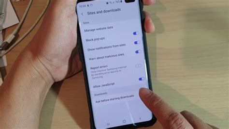 how to enable javascript in mobile samsung