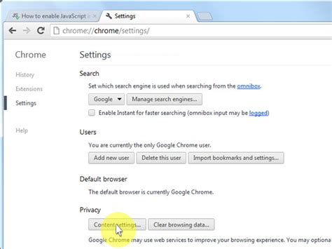 how to enable javascript in my chrome browser