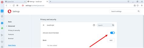 how to enable javascript in opera mobile