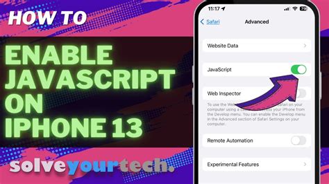 how to enable javascript on iphone 13 pro max