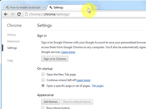 how to enable js in chrome browser