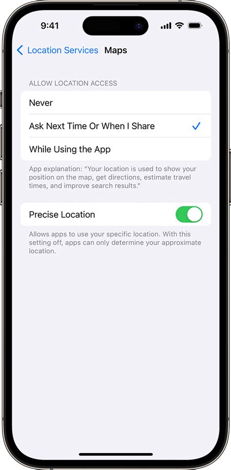 how to enable precise location in settings