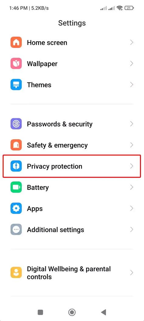 how to enable privacy screen on android