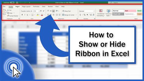 how to enable show ribbon in excel