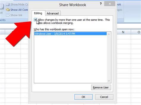 how to enable unshare workbook in excel