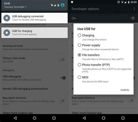 how to enable usb file transfer on android with broken screen