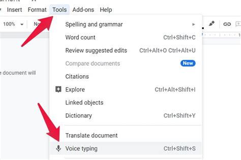 how to enable voice typing in google docs on mac