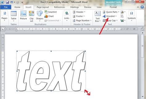 how to enlarge text in word document