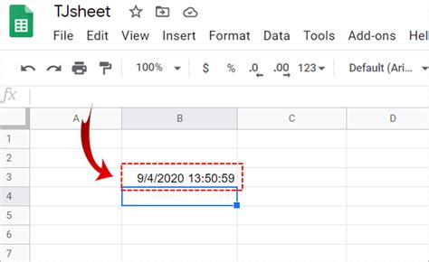 how to enter current time in google sheets