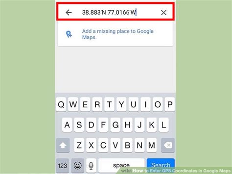 how to enter map coordinates into google maps