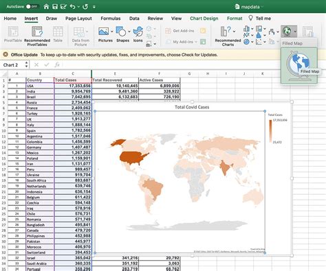how to enter map in excel