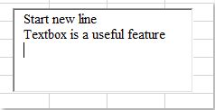 how to enter new line in text box