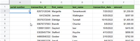 how to enter serial number in google sheets